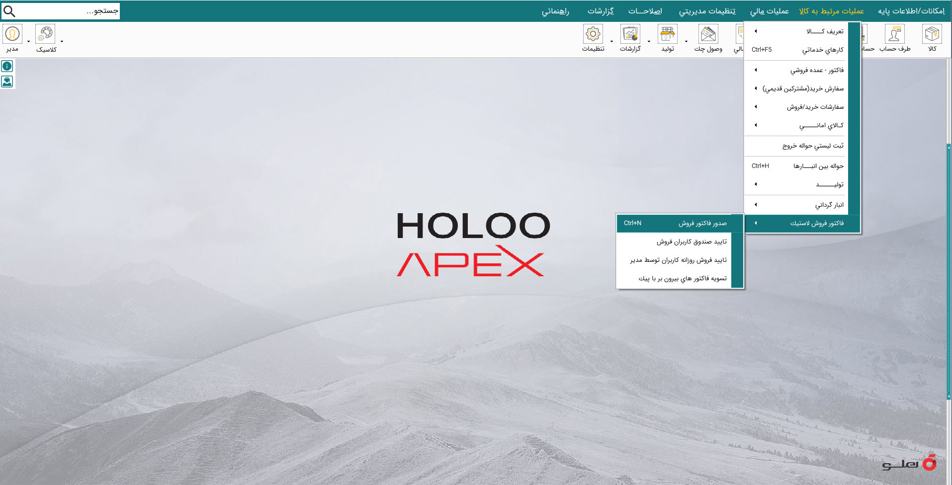 نرم افزار حسابداری فروشندگان لاستیک هلو apex